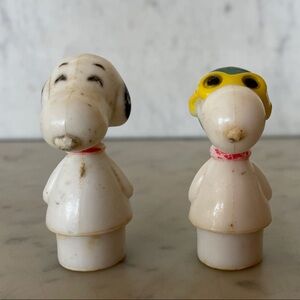 UNITED FEATURE SYNDICATE Snoopy Vintage Action Figures Set Flying Ace & Snoopy 2